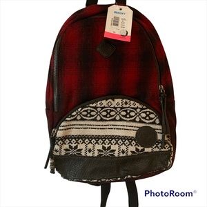 New Roxy Red  Black Plaid Great Outdoors midsize Backpack Women’s Kids
